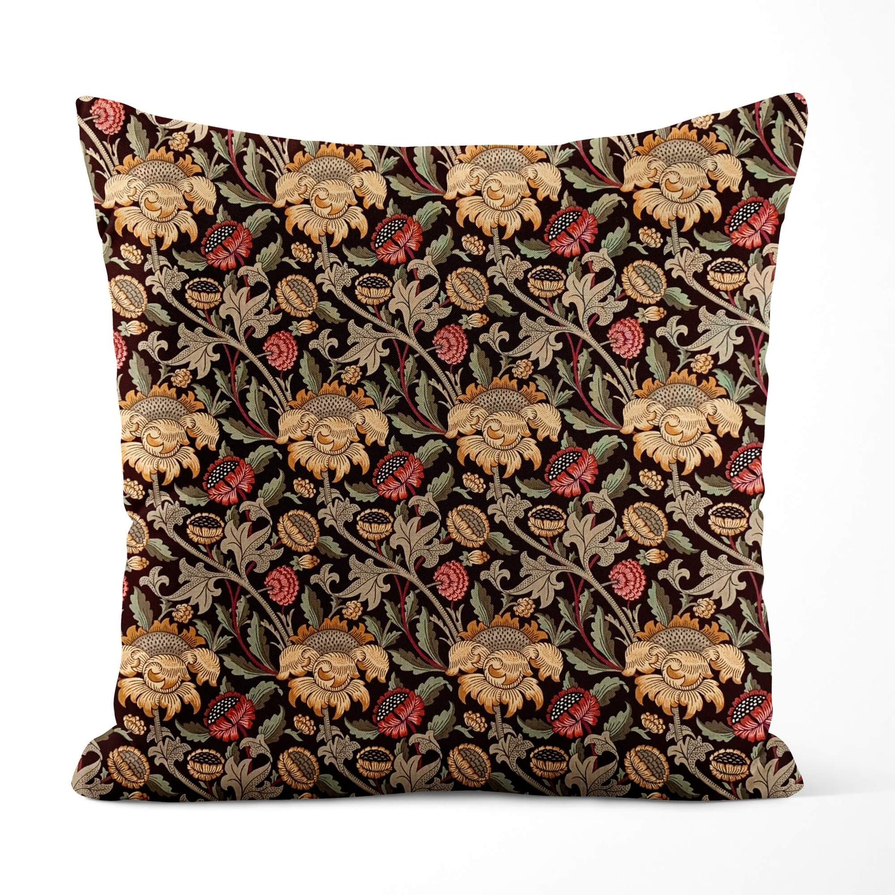Morris Meadow Floral Throw Pillow Covers and Euro Shams - rose gold