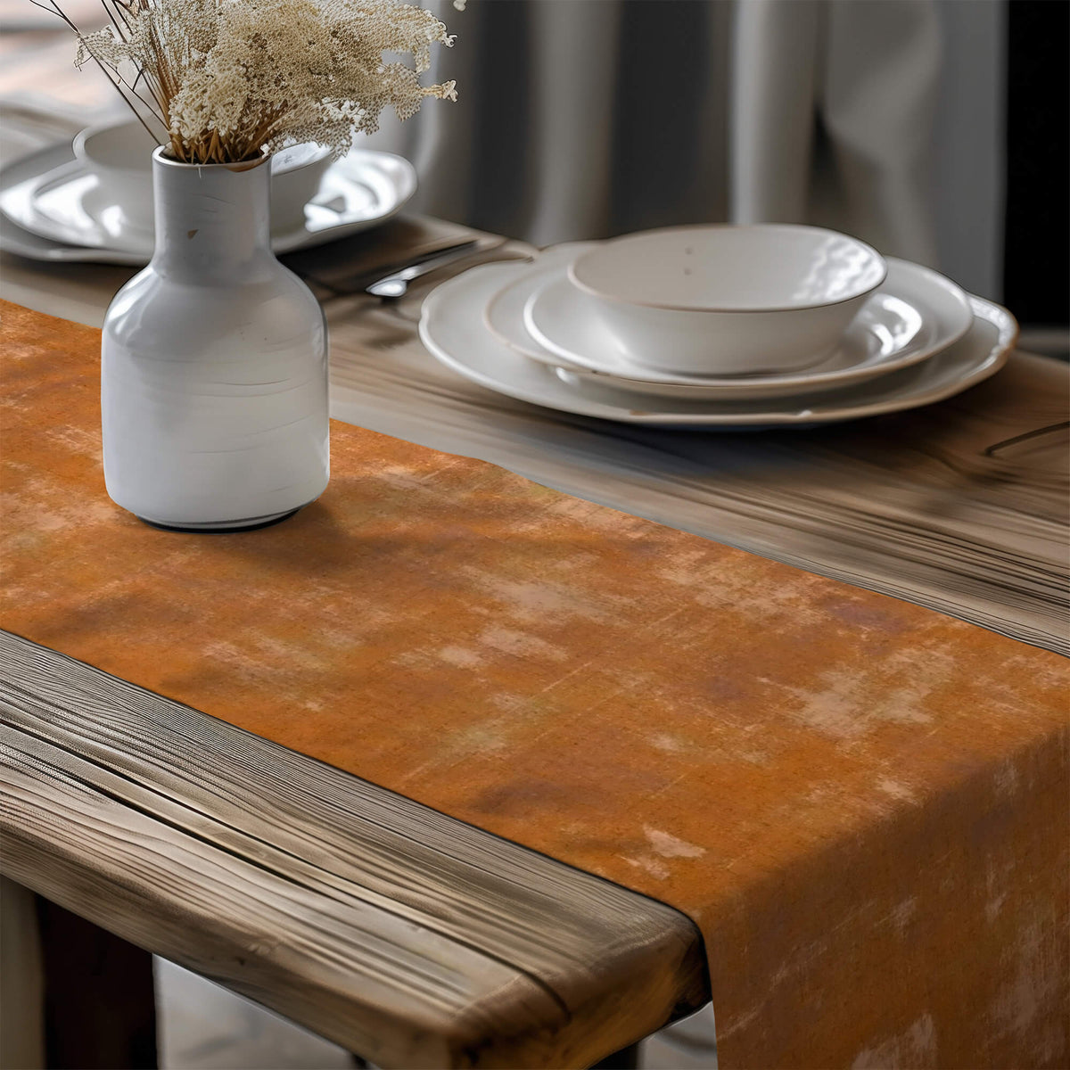 Gold and Orange Abstract Grunge Table Runners and Placemats