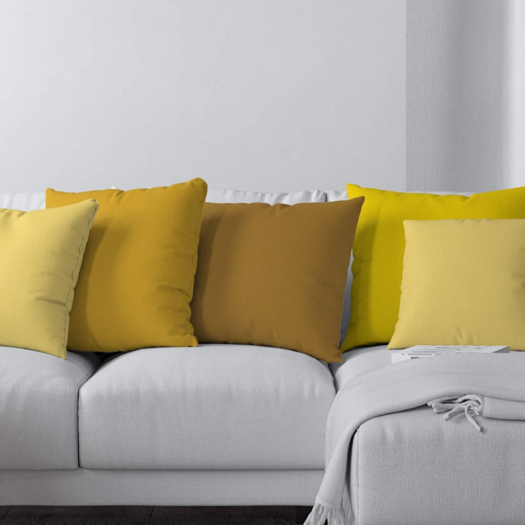 Yellow and Gold Pillow Covers – Cotton, Custom & Lumbar Sizes